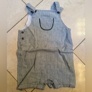 Janie and Jack BABY STRIPED LINEN-COTTON OVERALL